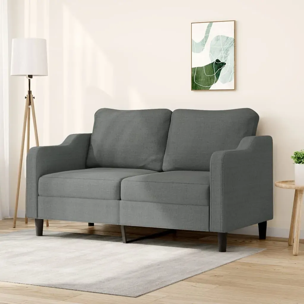 2-Seater Sofa Dark Grey 140 cm Fabric 2-Seater Sofa Dark Grey 140 cm Fabric