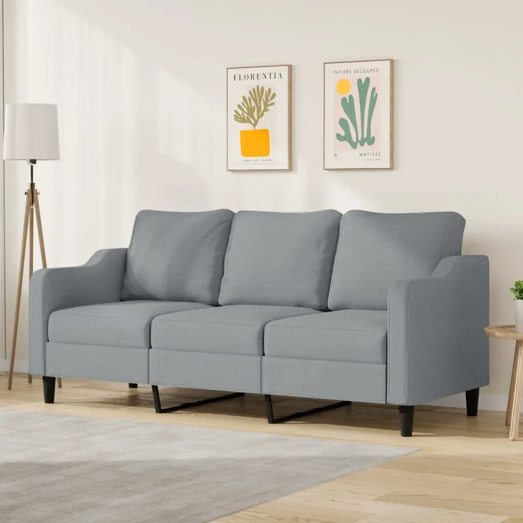 3-Seater Sofa Light Grey 180 cm Fabric 3-Seater Sofa Light Grey 180 cm Fabric
