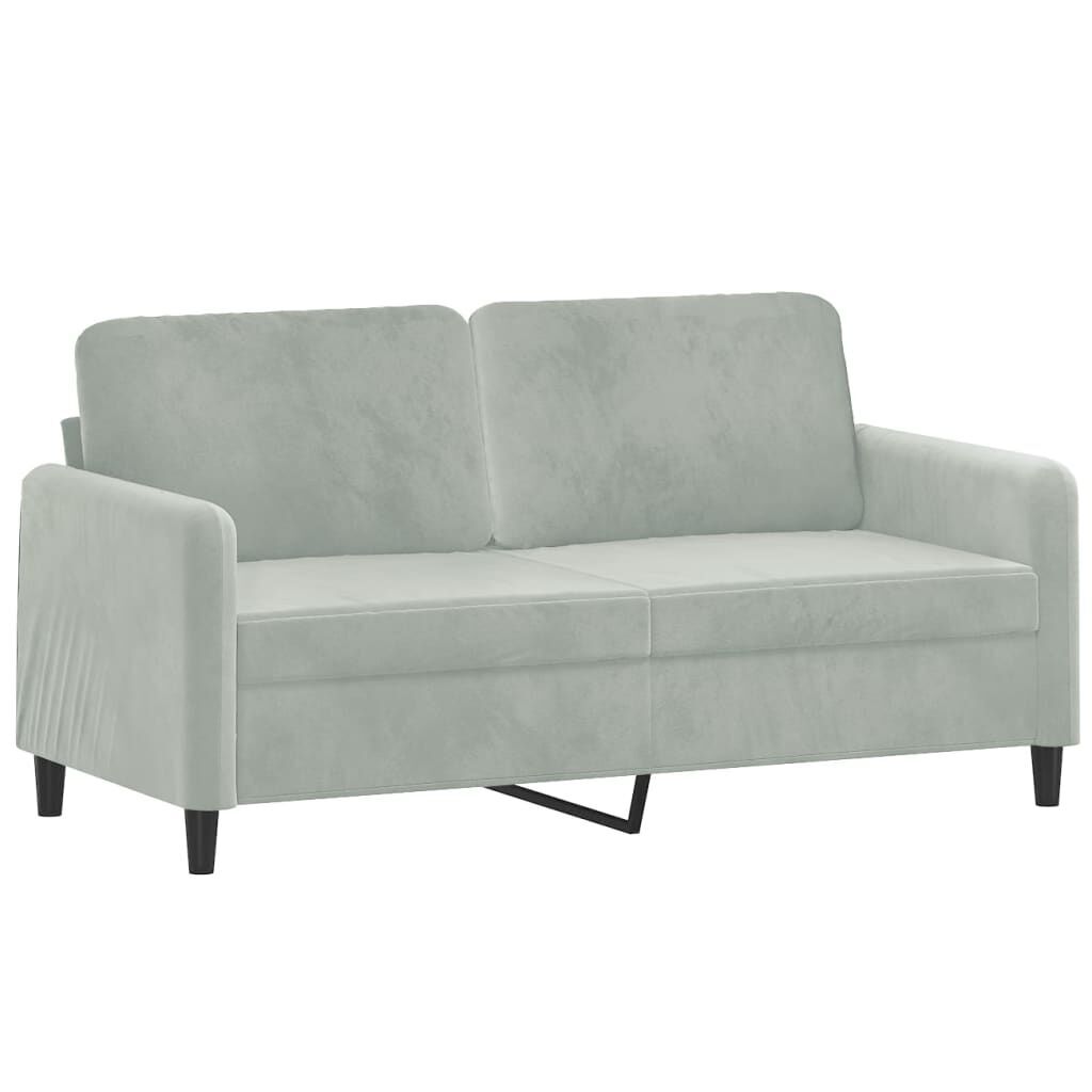 2-Seater Sofa Light Grey 140 cm Velvet 2-Seater Sofa Light Grey 140 cm Velvet