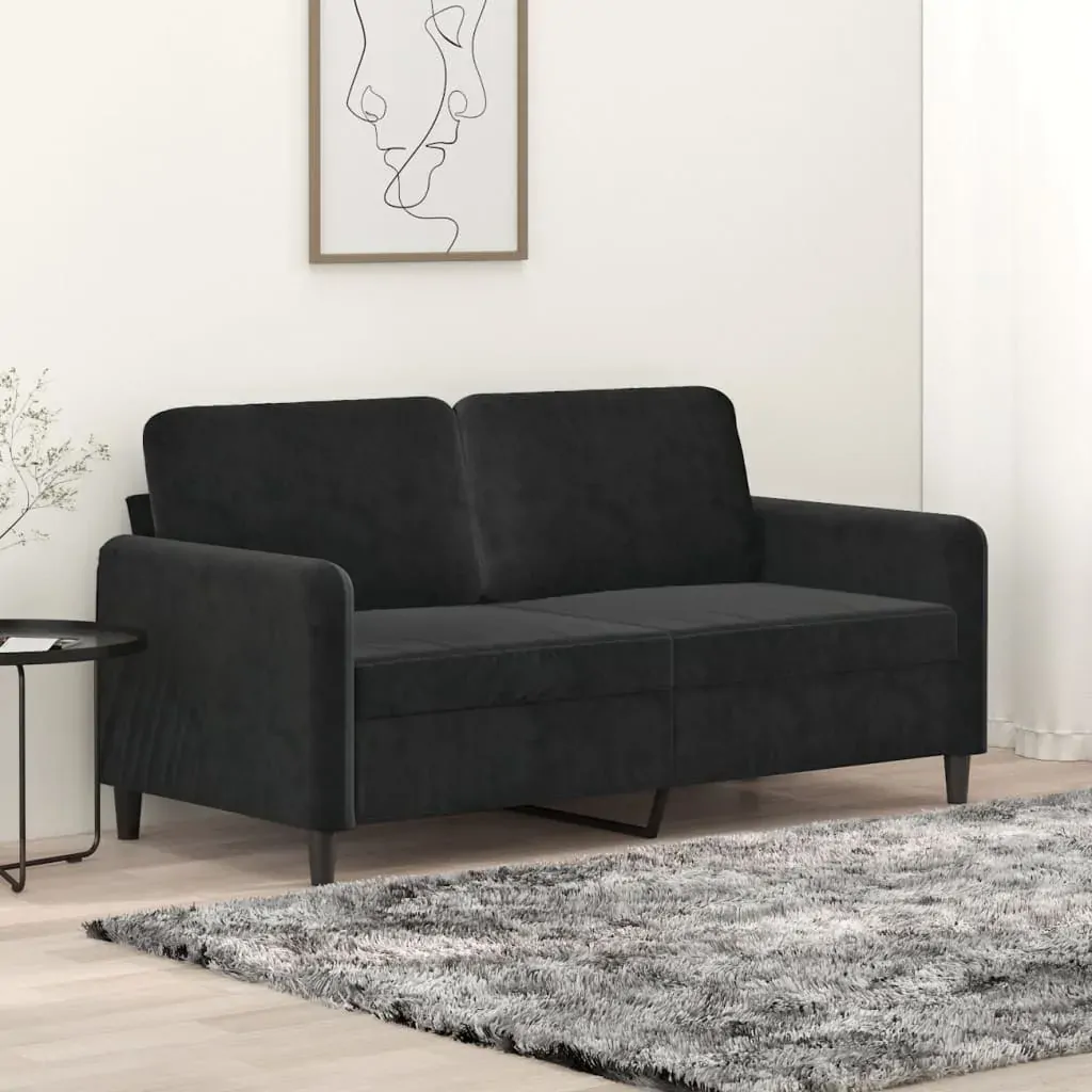 2-Seater Sofa Black 140 cm Velvet 2-Seater Sofa Black 140 cm Velvet