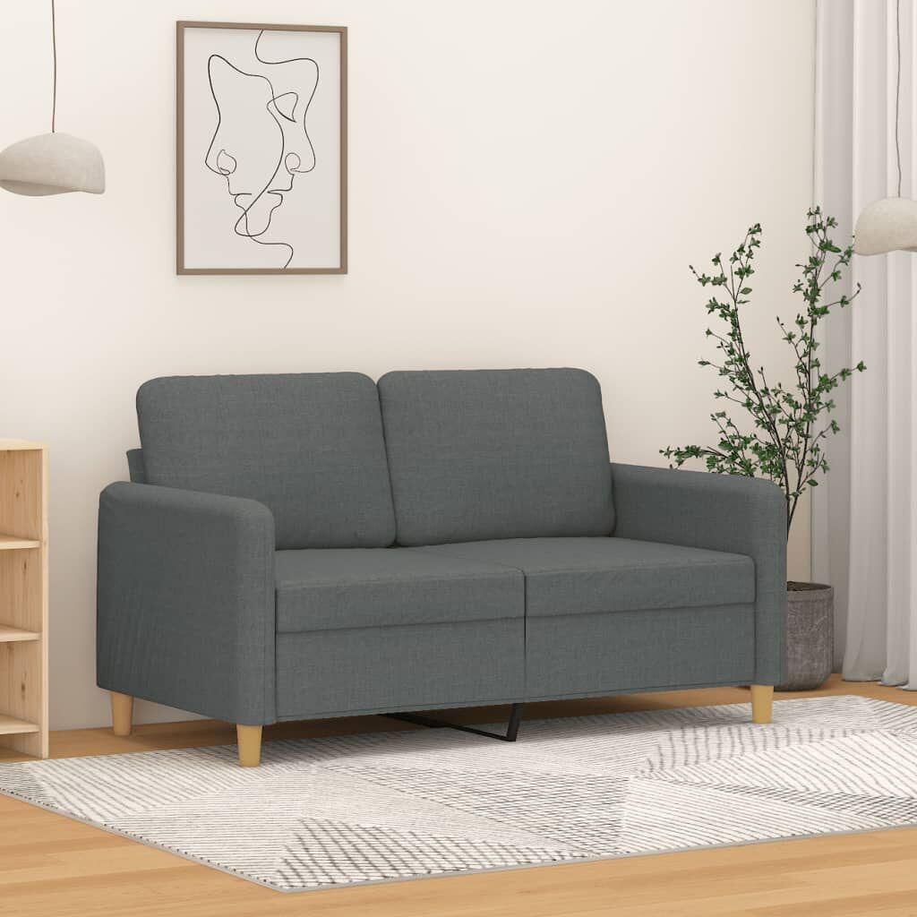2-Seater Sofa Dark Grey 120 cm Fabric 2-Seater Sofa Dark Grey 120 cm Fabric