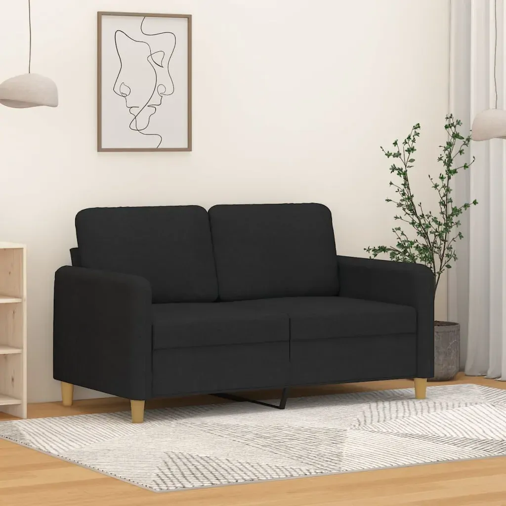 2-Seater Sofa Black 120 cm Fabric 2-Seater Sofa Black 120 cm Fabric