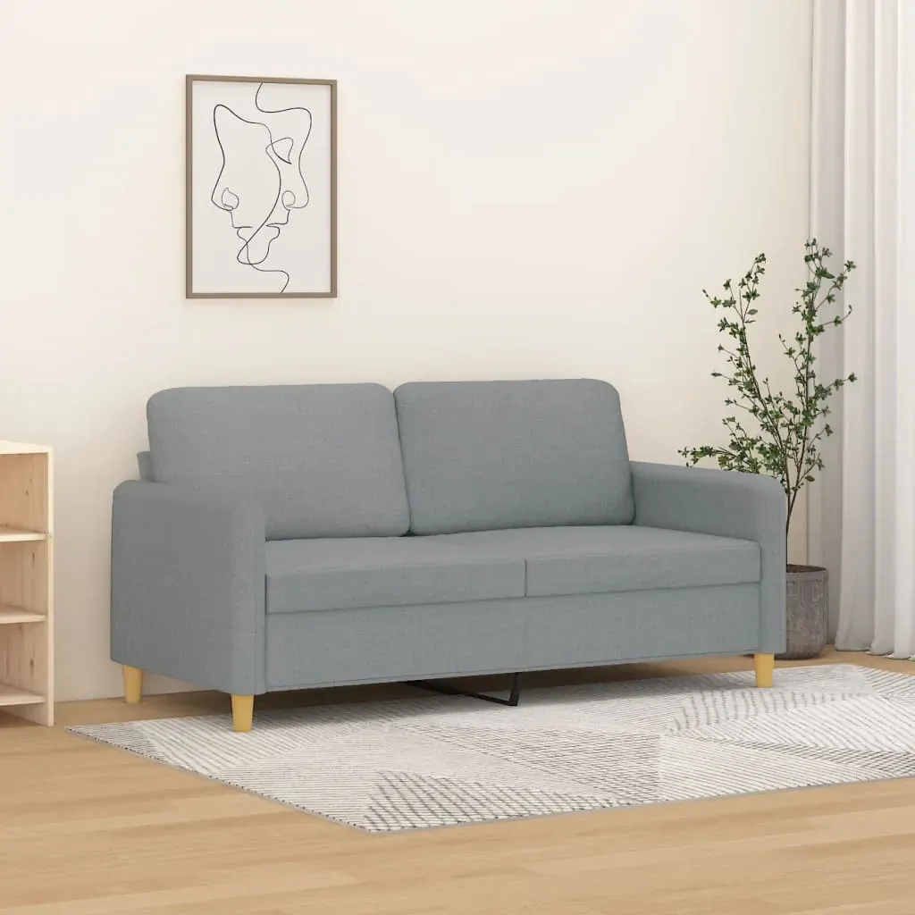 2-Seater Sofa Light Grey 140 cm Fabric 2-Seater Sofa Light Grey 140 cm Fabric