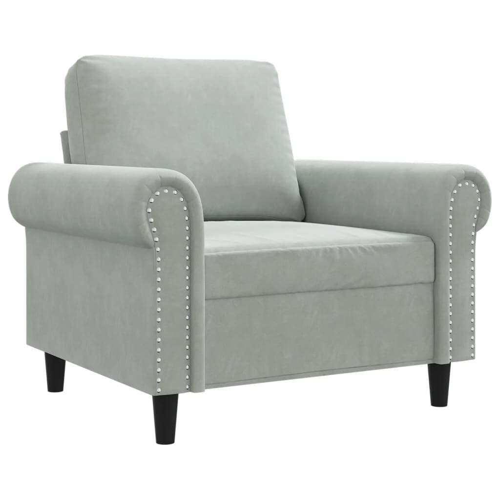 Sofa Chair Light Grey 60 cm Velvet Sofa Chair Light Grey 60 cm Velvet