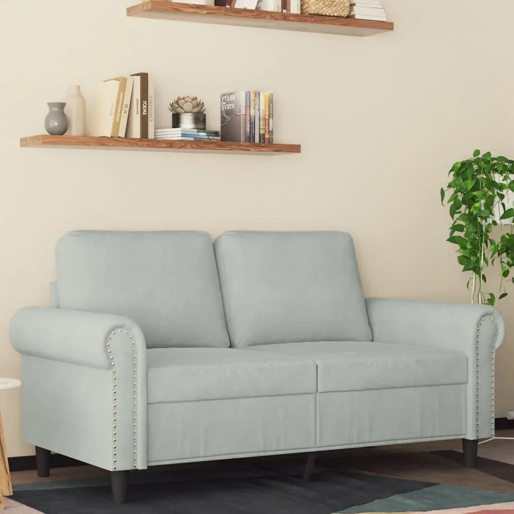 2-Seater Sofa Light Grey 120 cm Velvet 2-Seater Sofa Light Grey 120 cm Velvet