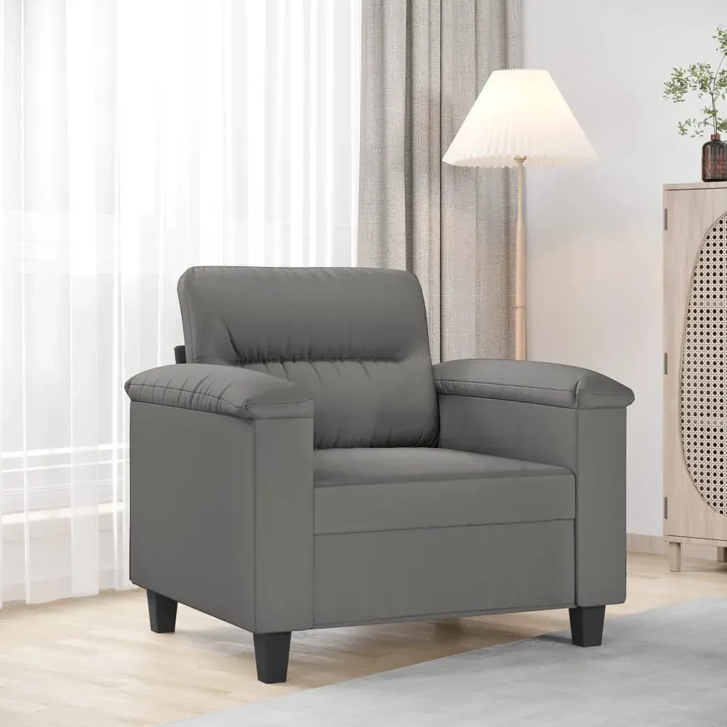 Sofa Chair Dark Grey 60 cm Microfibre Fabric Sofa Chair Dark Grey 60 cm Microfibre Fabric