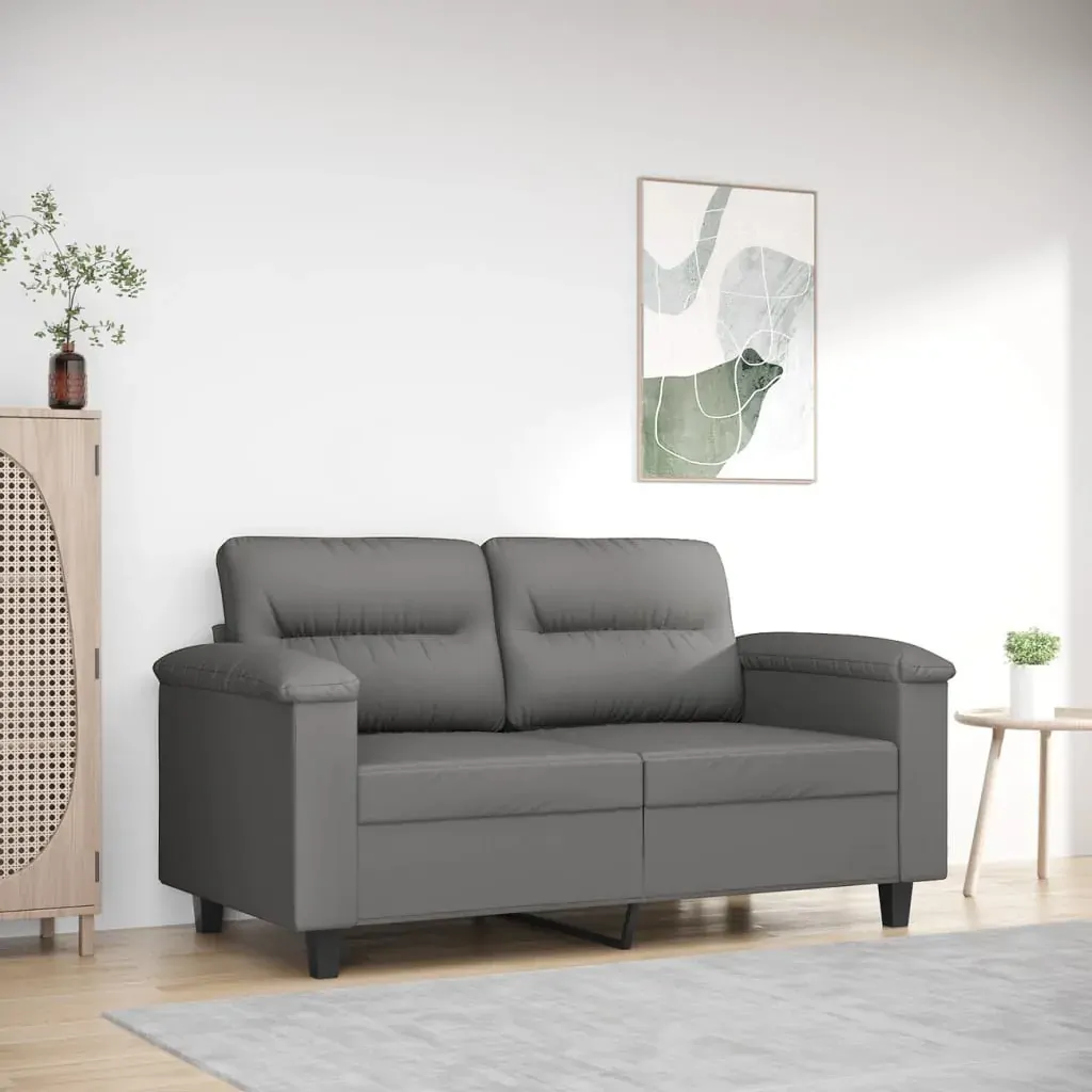 2-Seater Sofa Dark Grey 120 cm Microfibre Fabric 2-Seater Sofa Dark Grey 120 cm Microfibre Fabric