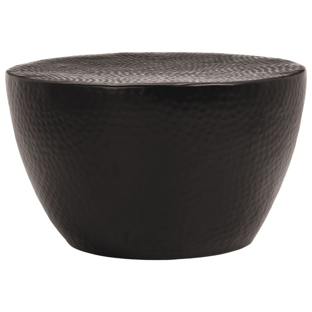 Coffee Table Hammered Aluminium Ø 50x30 cm Black Coffee Table Hammered Aluminium Ø 50x30 cm Black