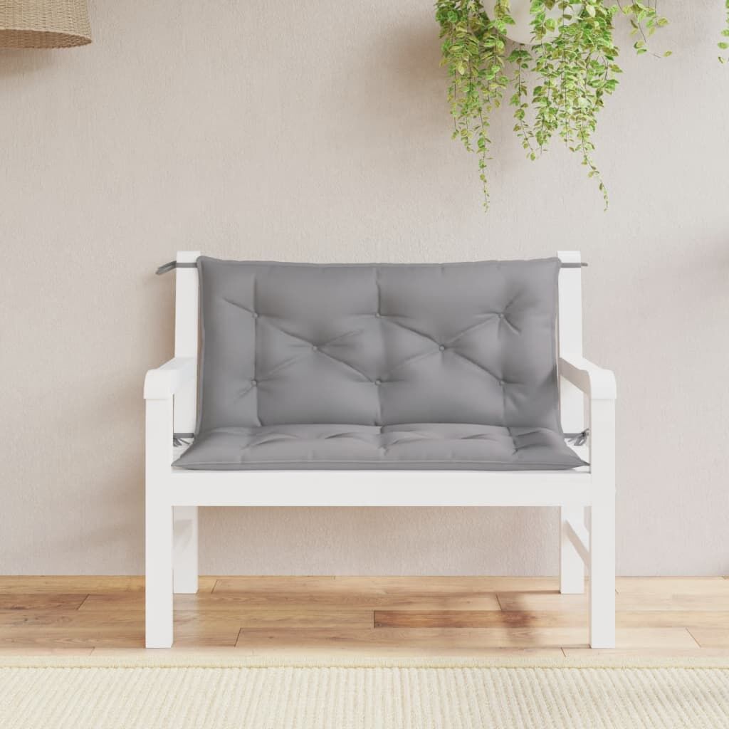 Garden Bench Cushions 2pcs Grey 100x50x7 cm Oxford Fabric Garden Bench Cushions 2pcs Grey 100x50x7 cm Oxford Fabric