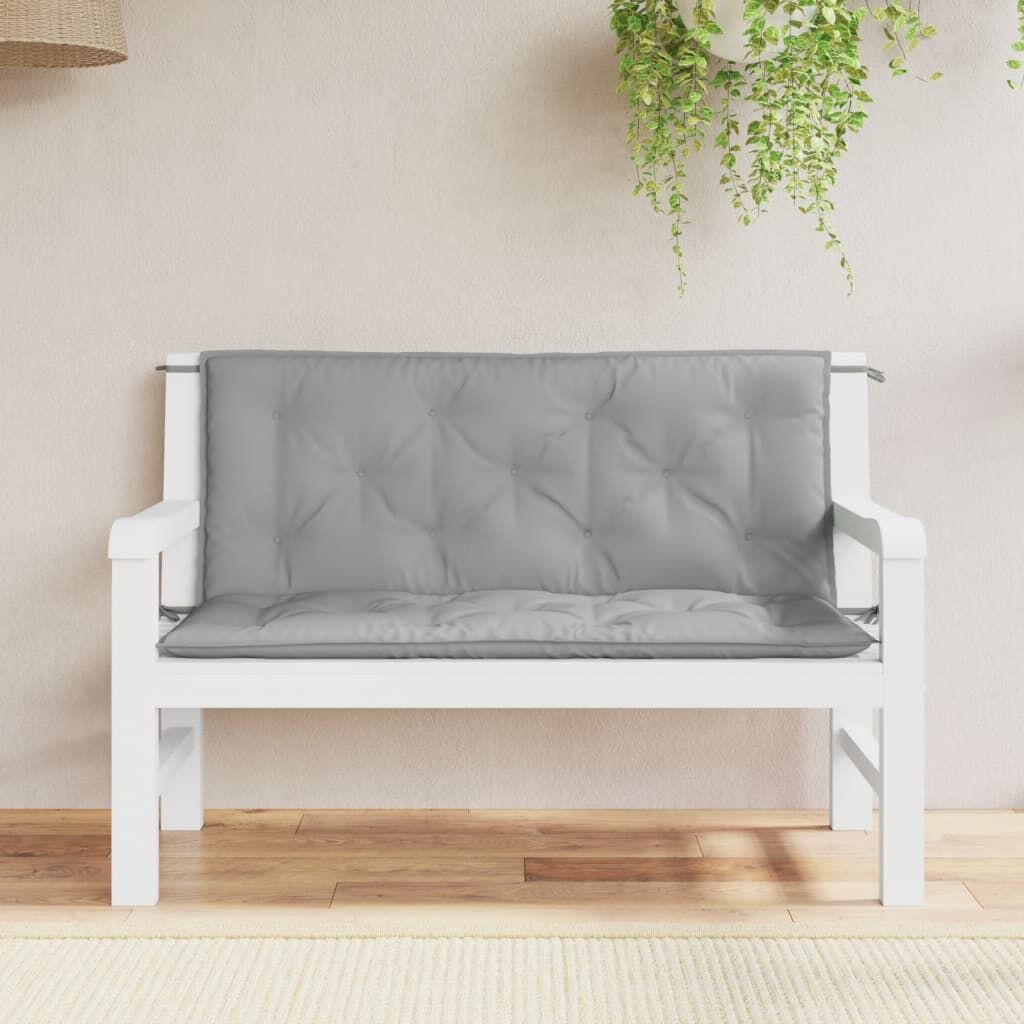 Garden Bench Cushions 2pcs Grey 120x50x7cm Oxford Fabric Garden Bench Cushions 2pcs Grey 120x50x7cm Oxford Fabric