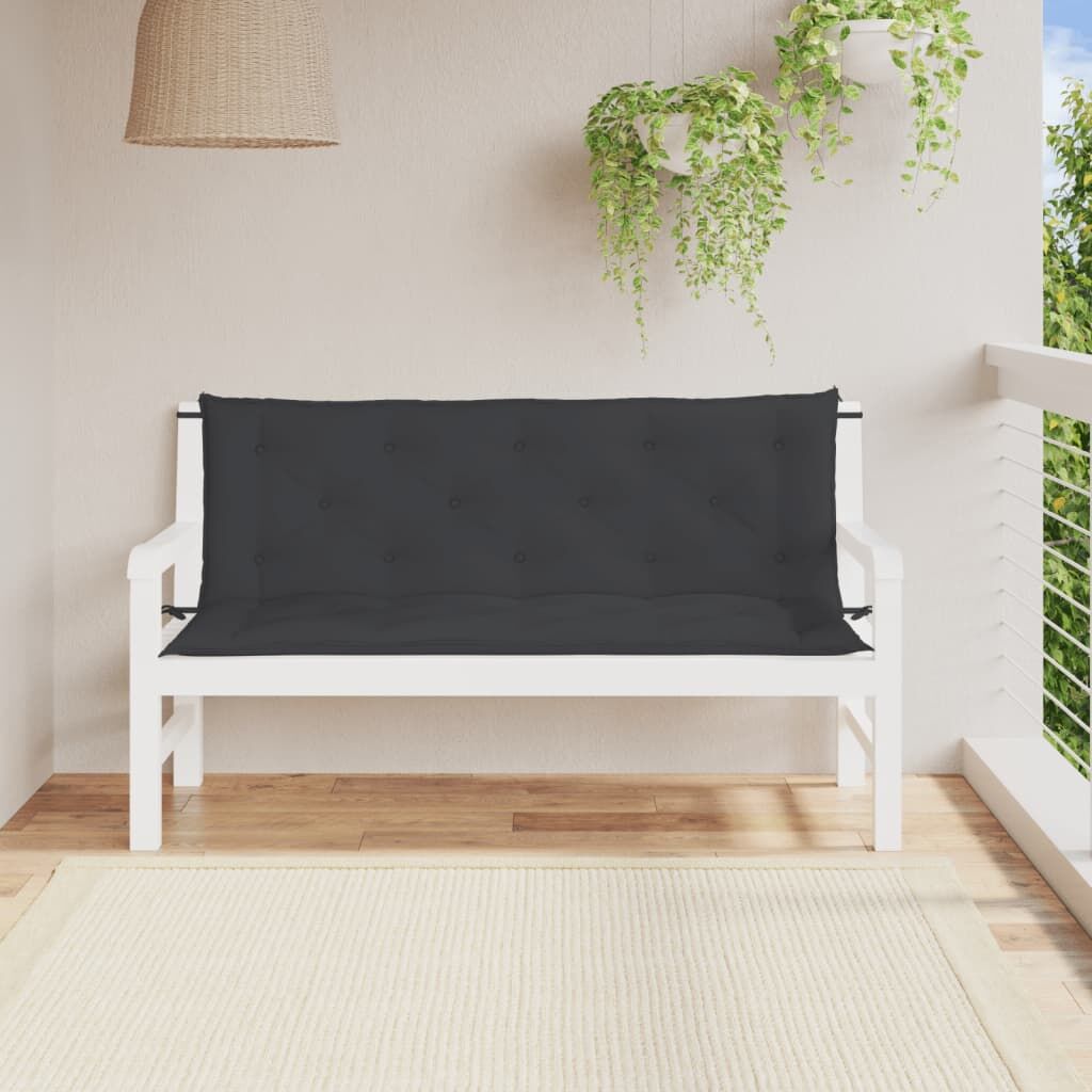 Garden Bench Cushions 2pcs Black 150x50x7cm Oxford Fabric Garden Bench Cushions 2pcs Black 150x50x7cm Oxford Fabric