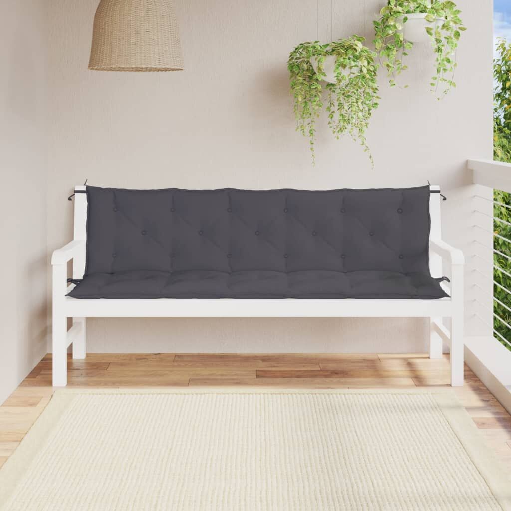 Garden Bench Cushions 2pcs Anthracite 180x50x7cm Oxford Fabric Garden Bench Cushions 2pcs Anthracite 180x50x7cm Oxford Fabric