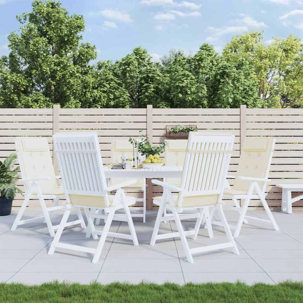 Highback Chair Cushions 6 pcs Cream Oxford Fabric Highback Chair Cushions 6 pcs Cream Oxford Fabric