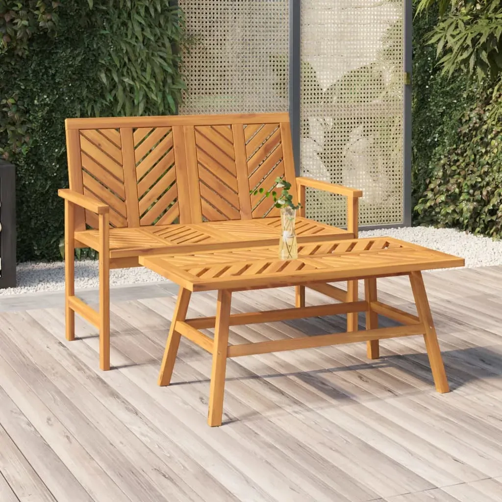 2 Piece Garden Lounge Set Solid Wood Acacia 2 Piece Garden Lounge Set Solid Wood Acacia