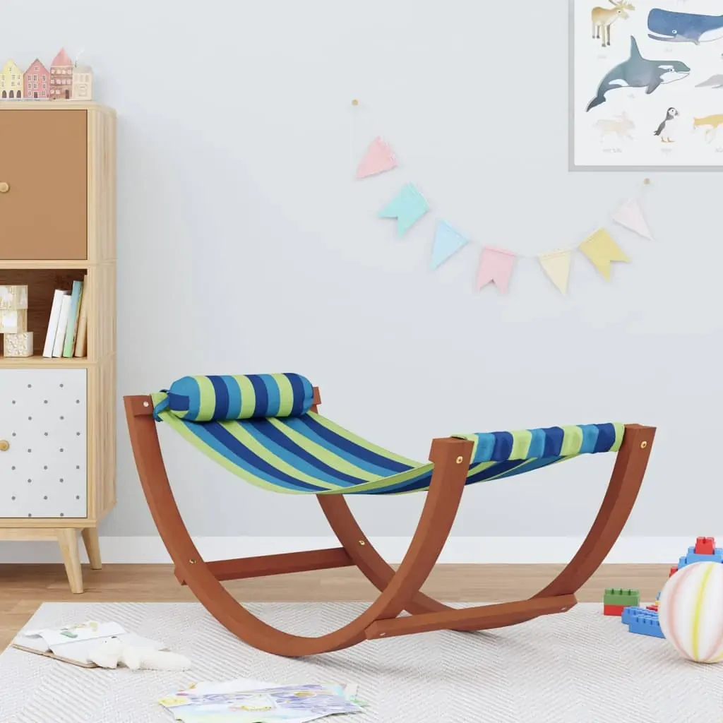 Rocking Hammock for Kids Blue and Green Fabric Rocking Hammock for Kids Blue and Green Fabric