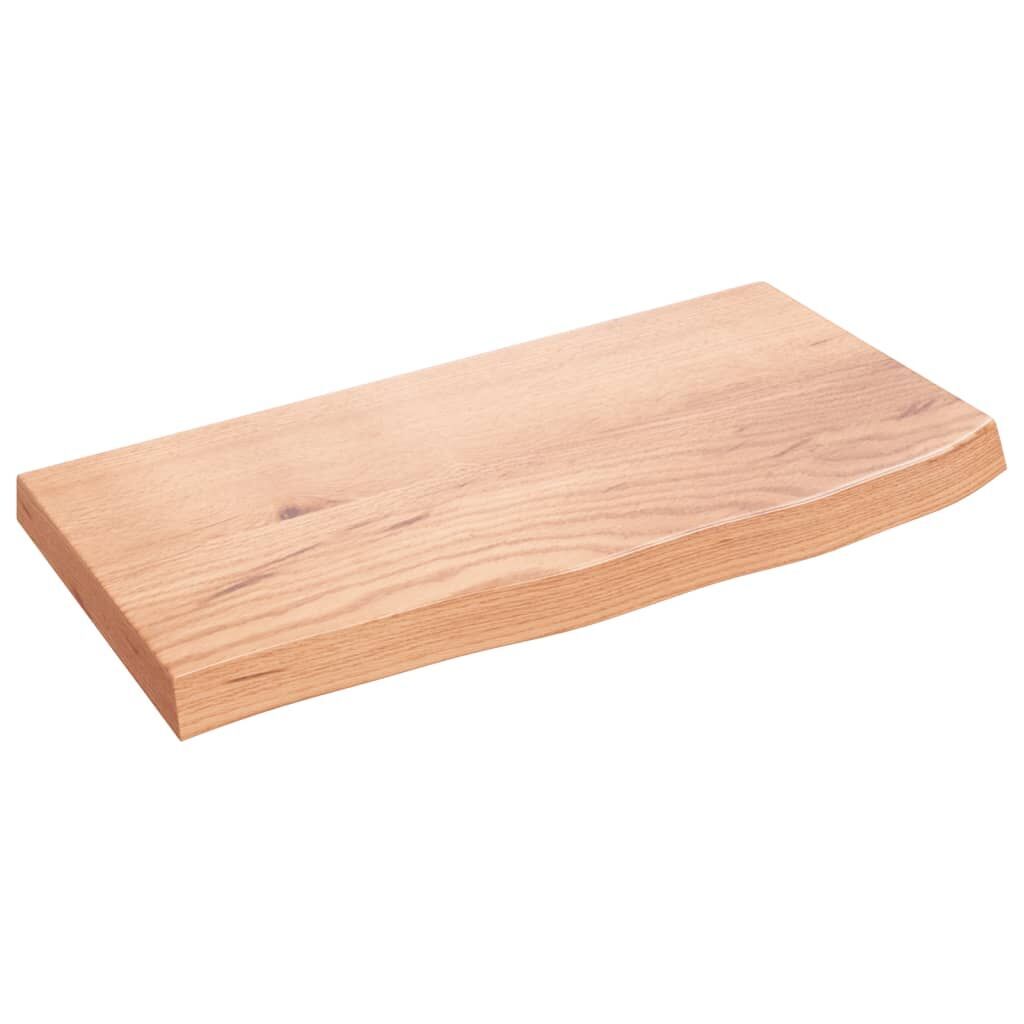 Wall Shelf Light Brown 60x30x(2-4) cm Treated Solid Wood Oak Wall Shelf Light Brown 60x30x(2-4) cm Treated Solid Wood Oak