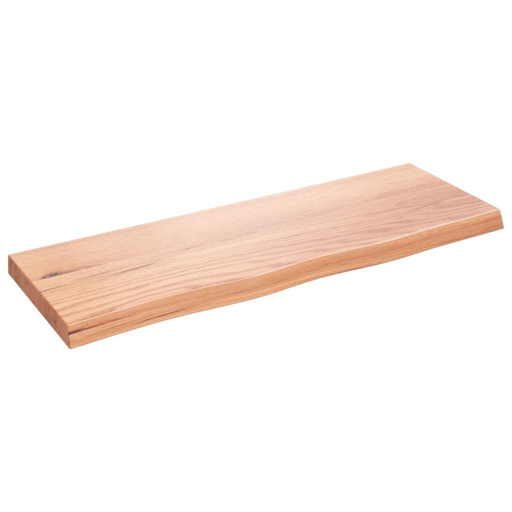 Wall Shelf Light Brown 80x30x(2-4) cm Treated Solid Wood Oak Wall Shelf Light Brown 80x30x(2-4) cm Treated Solid Wood Oak