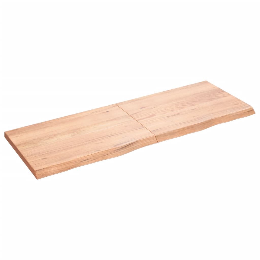Wall Shelf Light Brown 140x50x(2-4) cm Treated Solid Wood Oak Wall Shelf Light Brown 140x50x(2-4) cm Treated Solid Wood Oak