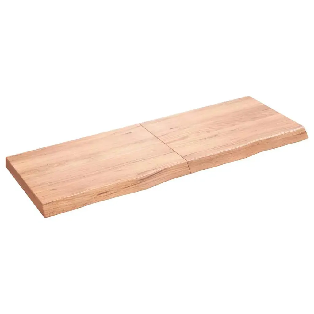 Wall Shelf Light Brown 140x50x(2-6) cm Treated Solid Wood Oak Wall Shelf Light Brown 140x50x(2-6) cm Treated Solid Wood Oak