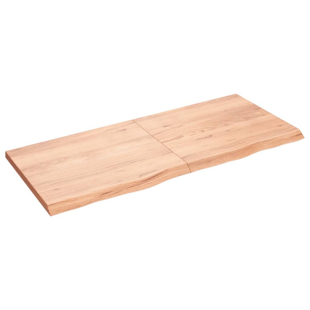 Wall Shelf Light Brown 140x60x(2-4) cm Treated Solid Wood Oak Wall Shelf Light Brown 140x60x(2-4) cm Treated Solid Wood Oak