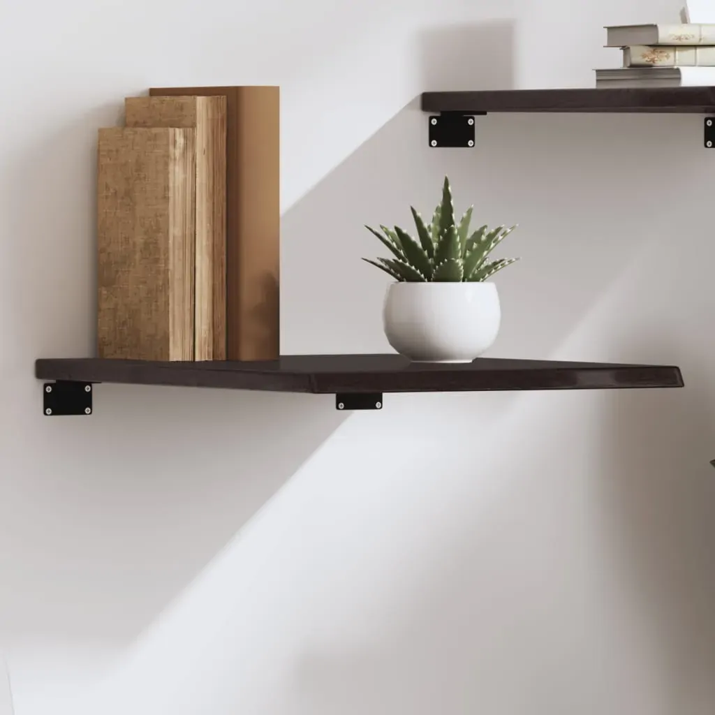 Wall Shelf Dark Brown 40x50x2 cm Treated Solid Wood Oak Wall Shelf Dark Brown 40x50x2 cm Treated Solid Wood Oak