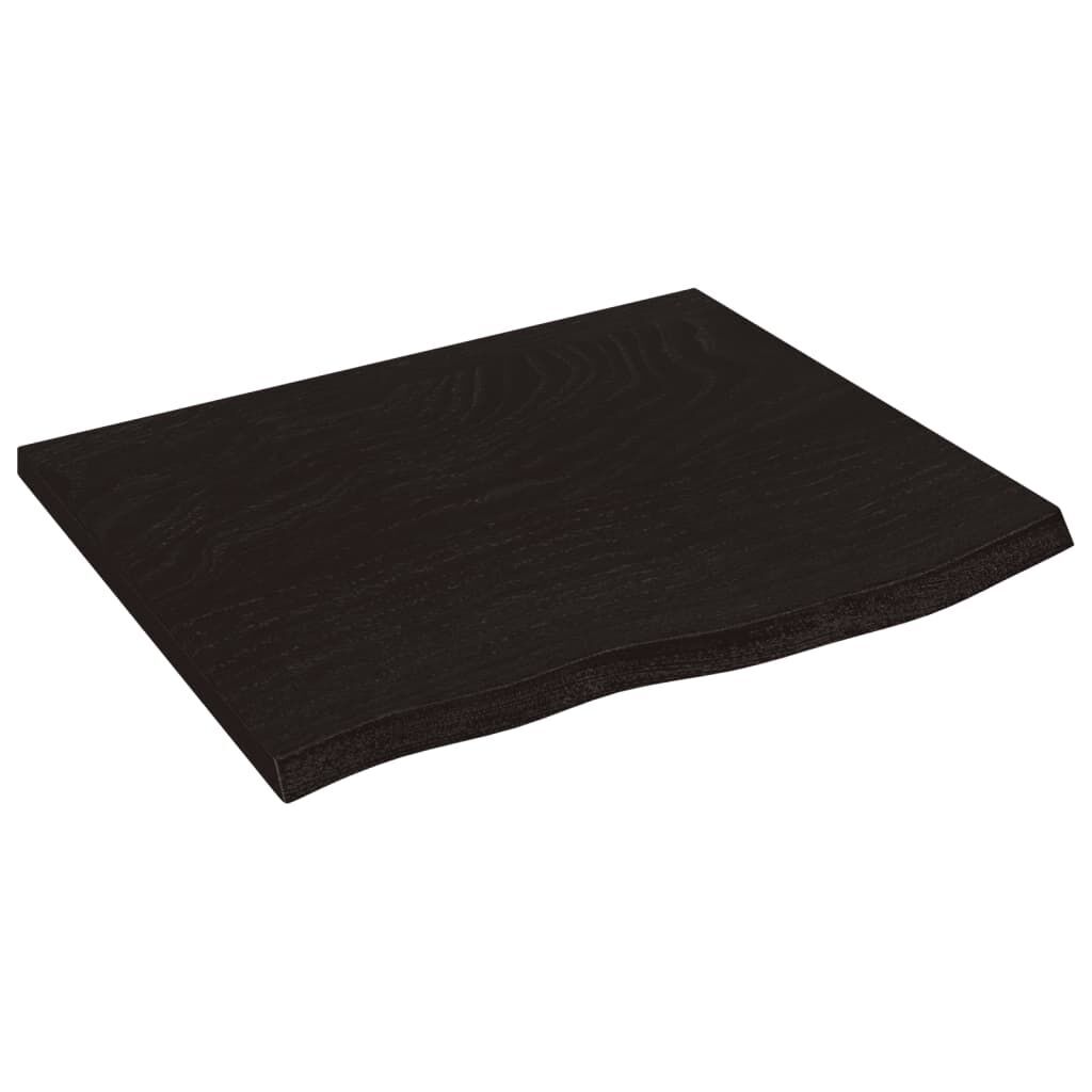 Wall Shelf Dark Brown 60x50x2 cm Treated Solid Wood Oak Wall Shelf Dark Brown 60x50x2 cm Treated Solid Wood Oak