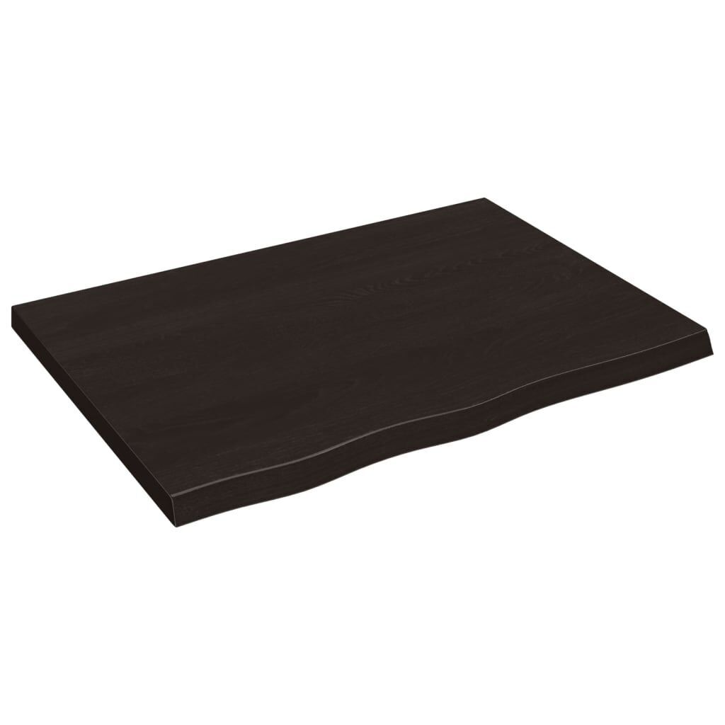 Wall Shelf Dark Brown 80x60x(2-4) cm Treated Solid Wood Oak Wall Shelf Dark Brown 80x60x(2-4) cm Treated Solid Wood Oak