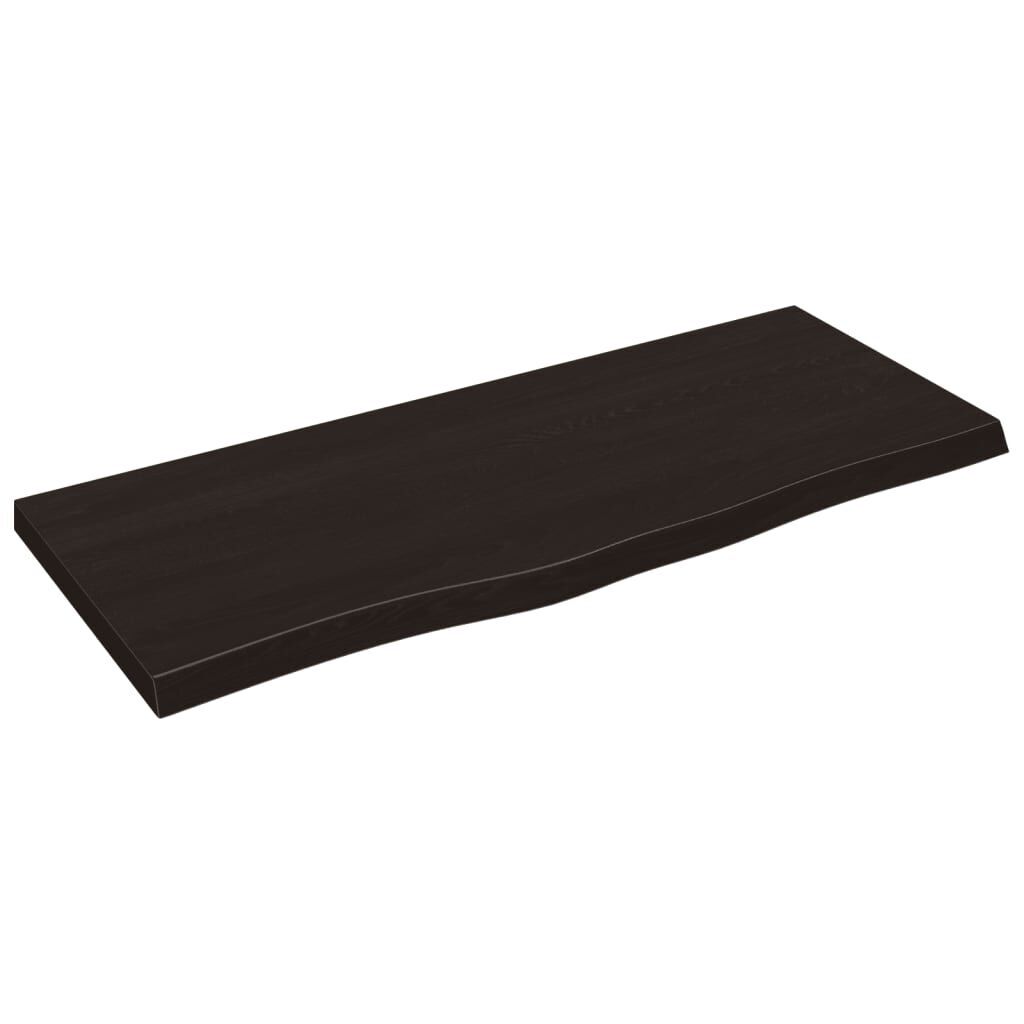 Wall Shelf Dark Brown 100x40x(2-4) cm Treated Solid Wood Oak Wall Shelf Dark Brown 100x40x(2-4) cm Treated Solid Wood Oak