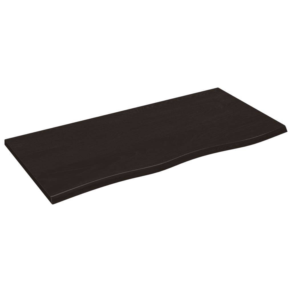 Wall Shelf Dark Brown 100x50x2 cm Treated Solid Wood Oak Wall Shelf Dark Brown 100x50x2 cm Treated Solid Wood Oak