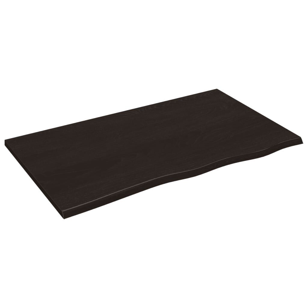 Wall Shelf Dark Brown 100x60x2 cm Treated Solid Wood Oak Wall Shelf Dark Brown 100x60x2 cm Treated Solid Wood Oak