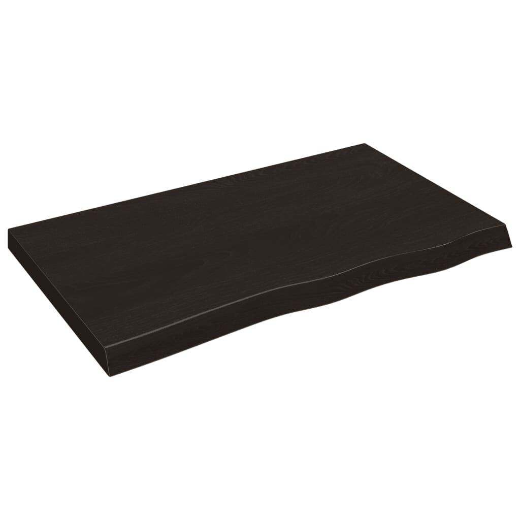Wall Shelf Dark Brown 100x60x(2-6) cm Treated Solid Wood Oak Wall Shelf Dark Brown 100x60x(2-6) cm Treated Solid Wood Oak