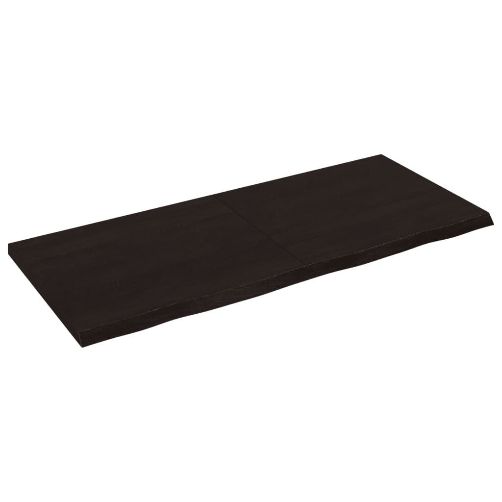 Wall Shelf Dark Brown 140x60x(2-4) cm Treated Solid Wood Oak Wall Shelf Dark Brown 140x60x(2-4) cm Treated Solid Wood Oak