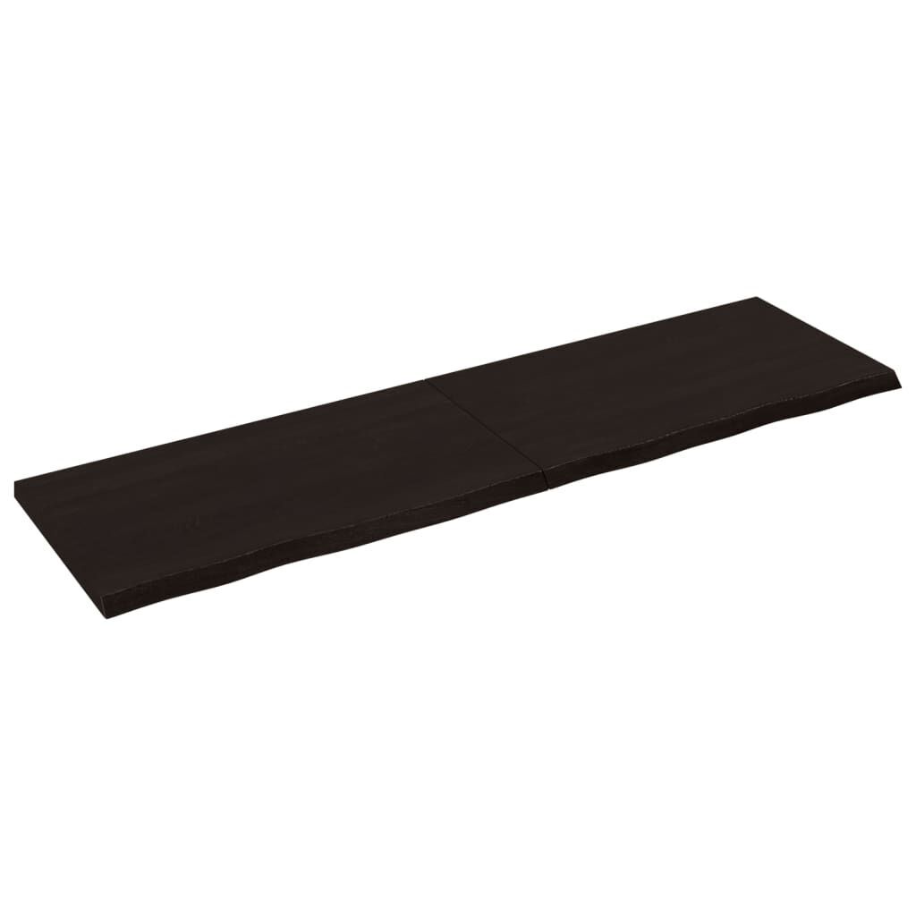 Wall Shelf Dark Brown 180x50x(2-4) cm Treated Solid Wood Oak Wall Shelf Dark Brown 180x50x(2-4) cm Treated Solid Wood Oak