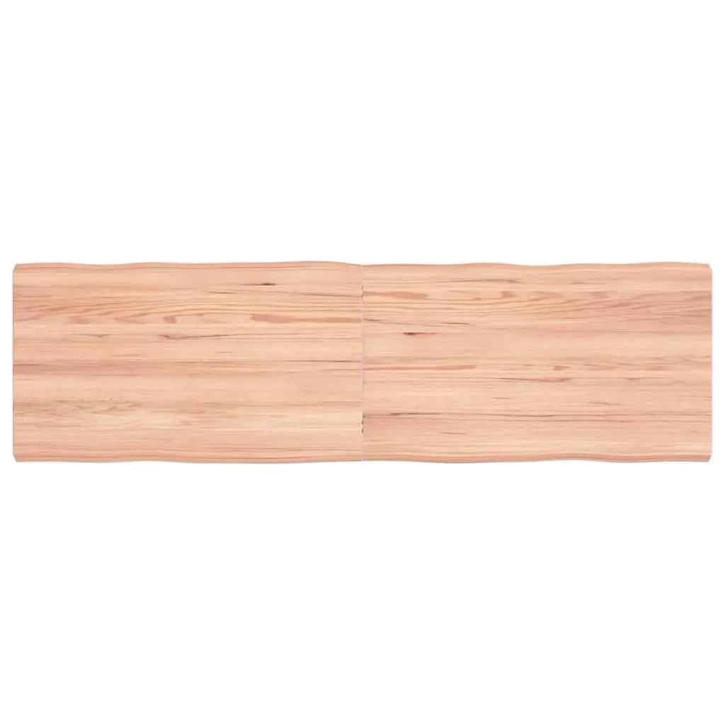 Table Top Light Brown 140x40x(2-4)cm Treated Solid Wood Live Edge Table Top Light Brown 140x40x(2-4)cm Treated Solid Wood Live Edge