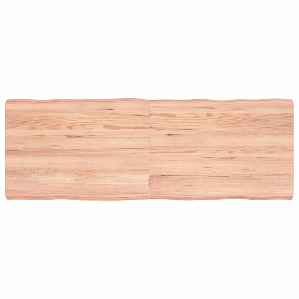 Table Top Light Brown 140x50x(2-6)cm Treated Solid Wood Live Edge Table Top Light Brown 140x50x(2-6)cm Treated Solid Wood Live Edge