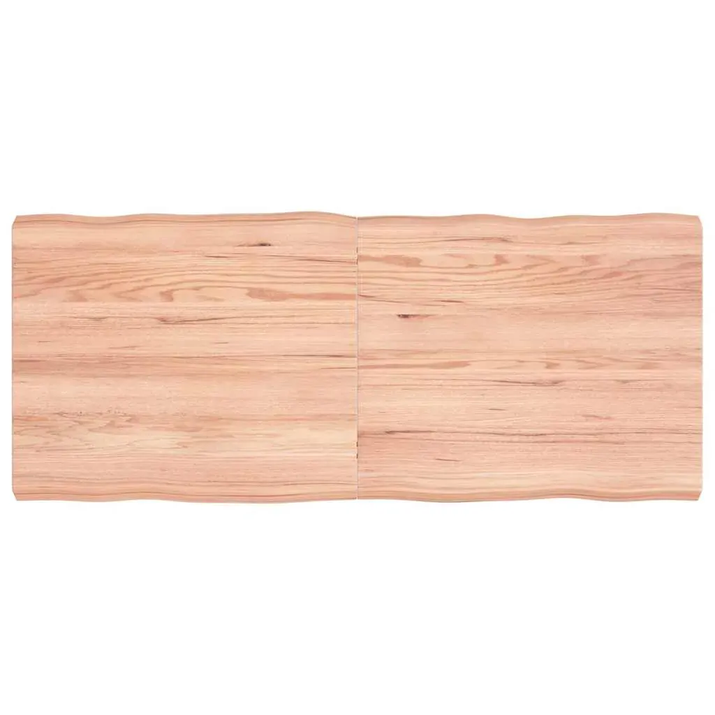 Table Top Light Brown 140x60x(2-6)cm Treated Solid Wood Live Edge Table Top Light Brown 140x60x(2-6)cm Treated Solid Wood Live Edge