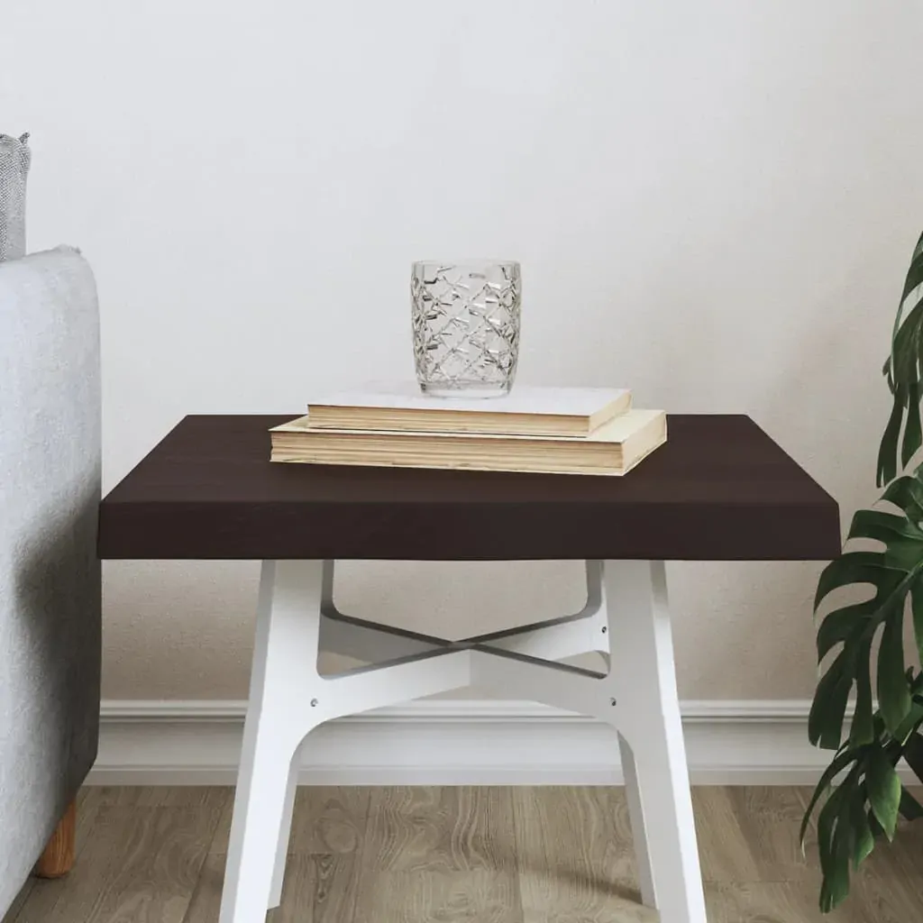 Table Top Dark Brown 40x40x(2-4) cm Treated Solid Wood Live Edge Table Top Dark Brown 40x40x(2-4) cm Treated Solid Wood Live Edge