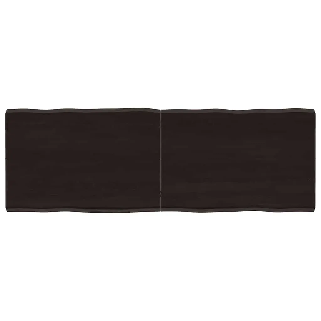 Table Top Dark Brown 120x40x(2-4) cm Treated Solid Wood Live Edge Table Top Dark Brown 120x40x(2-4) cm Treated Solid Wood Live Edge