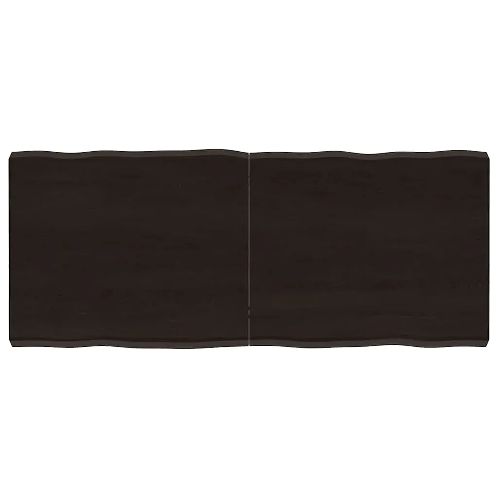 Table Top Dark Brown 120x50x(2-6) cm Treated Solid Wood Live Edge Table Top Dark Brown 120x50x(2-6) cm Treated Solid Wood Live Edge