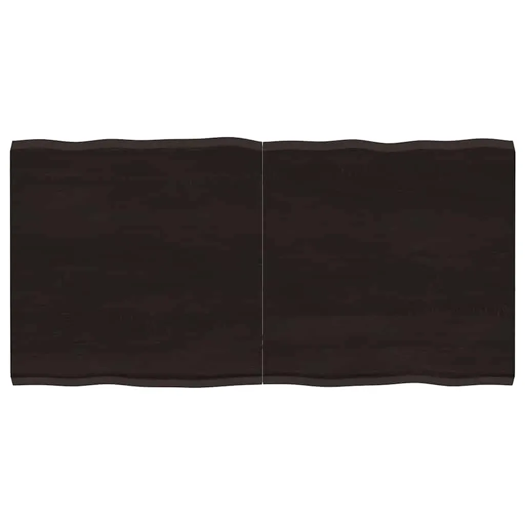 Table Top Dark Brown 120x60x(2-4) cm Treated Solid Wood Live Edge Table Top Dark Brown 120x60x(2-4) cm Treated Solid Wood Live Edge