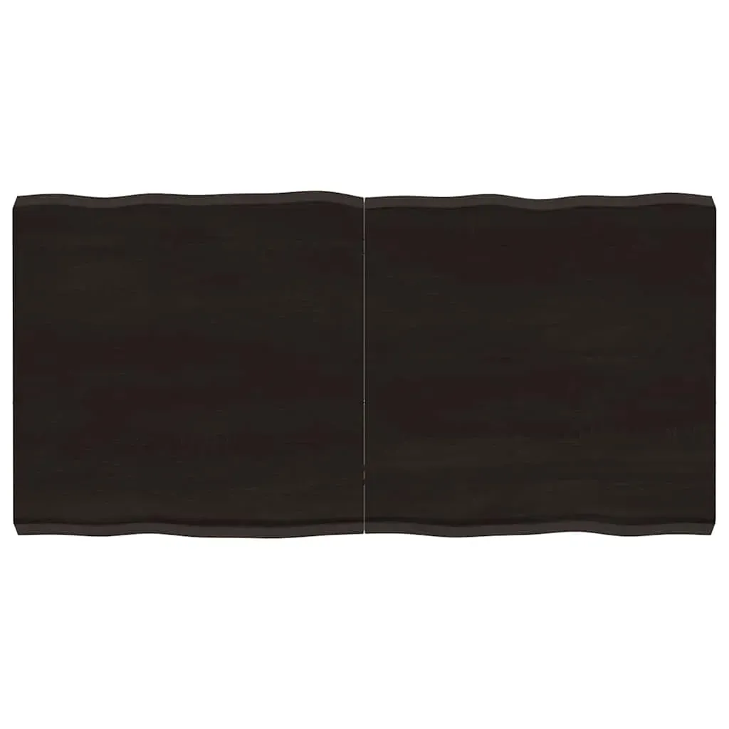 Table Top Dark Brown 120x60x(2-6) cm Treated Solid Wood Live Edge Table Top Dark Brown 120x60x(2-6) cm Treated Solid Wood Live Edge