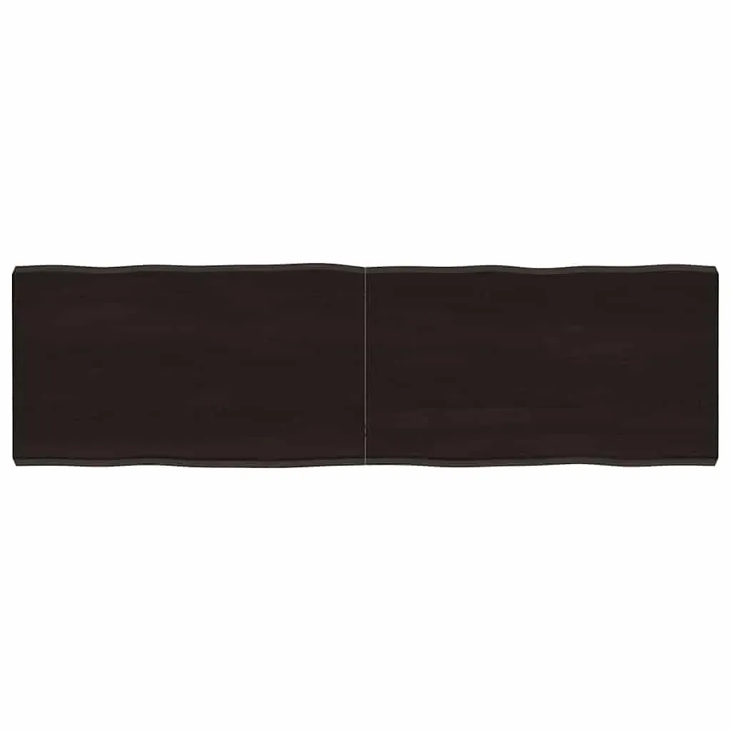 Table Top Dark Brown 140x40x(2-4) cm Treated Solid Wood Live Edge Table Top Dark Brown 140x40x(2-4) cm Treated Solid Wood Live Edge