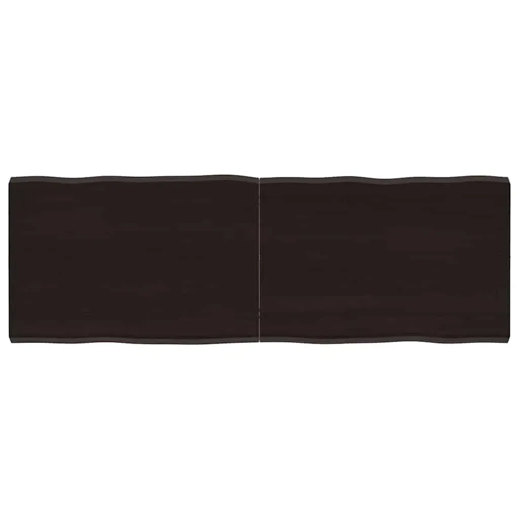 Table Top Dark Brown 140x50x(2-4) cm Treated Solid Wood Live Edge Table Top Dark Brown 140x50x(2-4) cm Treated Solid Wood Live Edge