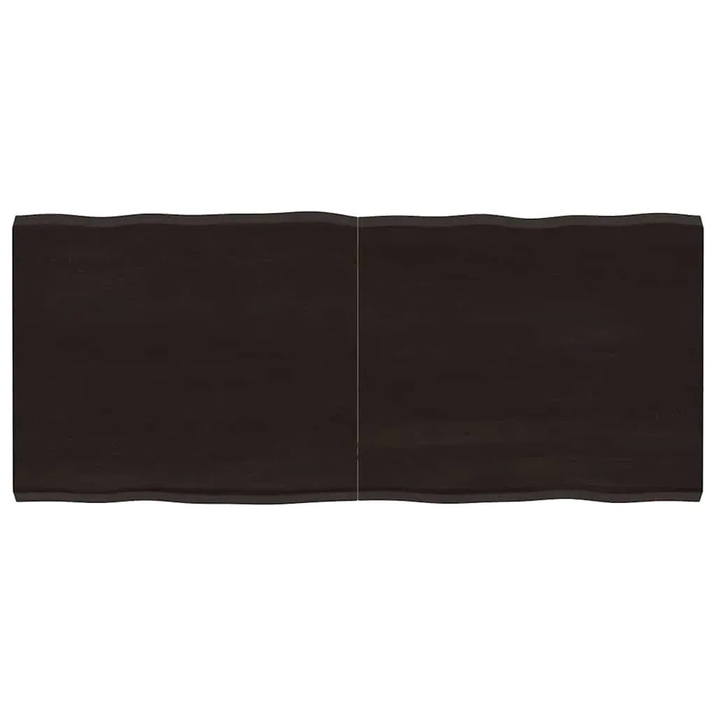 Table Top Dark Brown 140x60x(2-4) cm Treated Solid Wood Live Edge Table Top Dark Brown 140x60x(2-4) cm Treated Solid Wood Live Edge