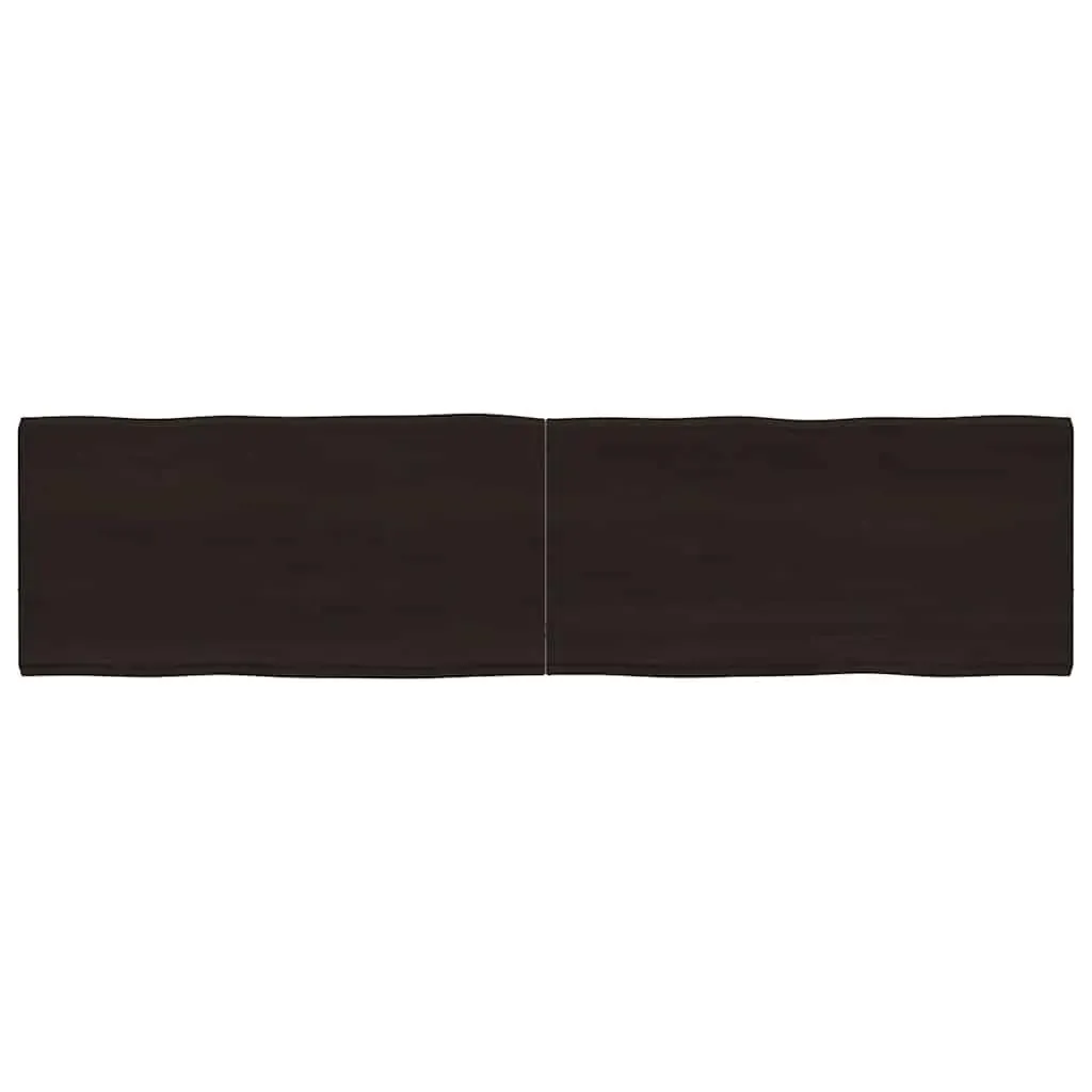 Table Top Dark Brown 160x40x(2-4) cm Treated Solid Wood Live Edge Table Top Dark Brown 160x40x(2-4) cm Treated Solid Wood Live Edge