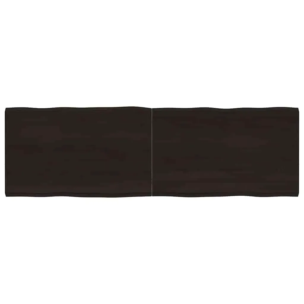 Table Top Dark Brown 160x50x(2-4) cm Treated Solid Wood Live Edge Table Top Dark Brown 160x50x(2-4) cm Treated Solid Wood Live Edge