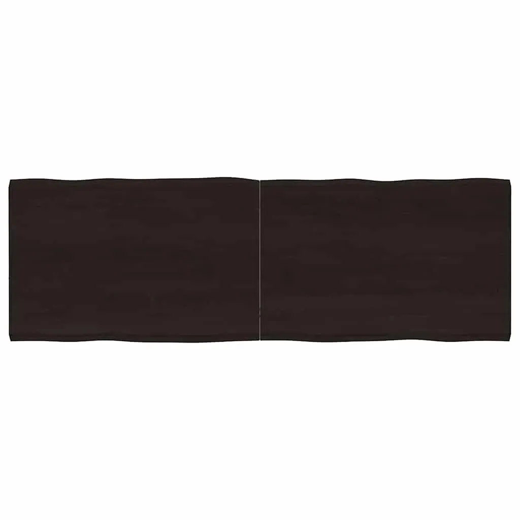 Table Top Dark Brown 180x60x(2-4) cm Treated Solid Wood Live Edge Table Top Dark Brown 180x60x(2-4) cm Treated Solid Wood Live Edge