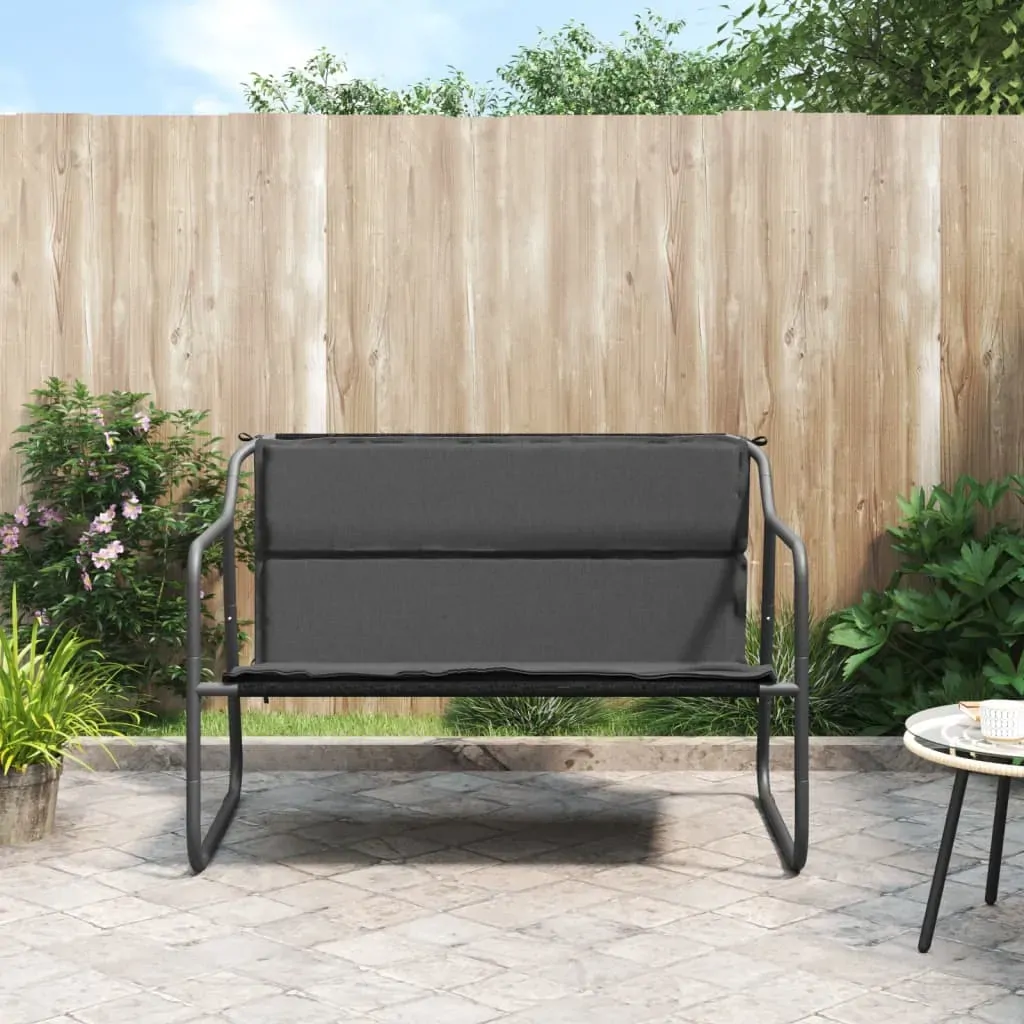 2-Seater Garden Bench with Cushion Anthracite Steel 2-Seater Garden Bench with Cushion Anthracite Steel