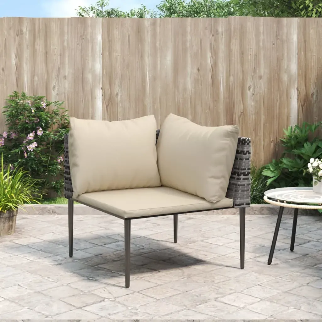 Garden Corner Sofa with Cushions Grey Poly Rattan Garden Corner Sofa with Cushions Grey Poly Rattan