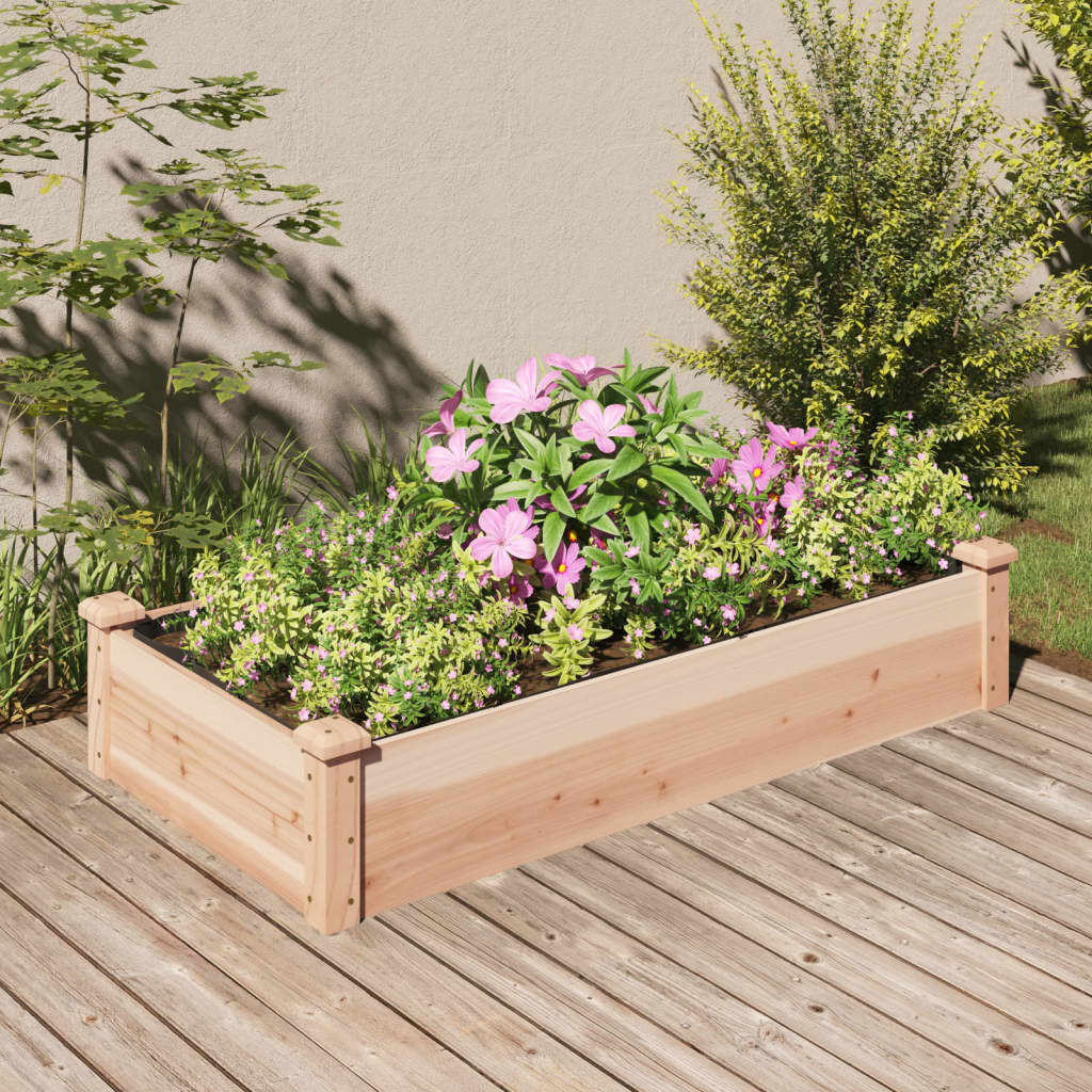 Garden Raised Bed with Liner 120x60x25 cm Solid Wood Fir Garden Raised Bed with Liner 120x60x25 cm Solid Wood Fir